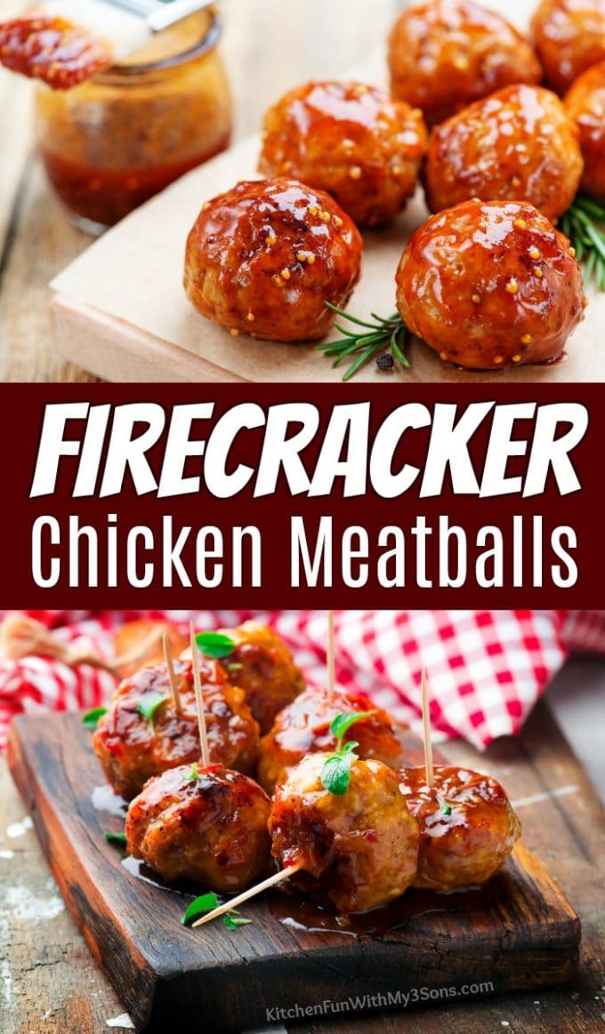 Firecracker Chicken Meatballs Collage