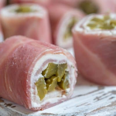 Ham Pickle Roll Ups close up