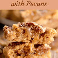 salted caramel bars with pecans for pinterest
