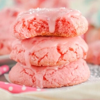 Strawberry Cake Mix Cookies feature