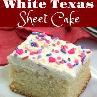 Valentine White Texas Sheet Cake