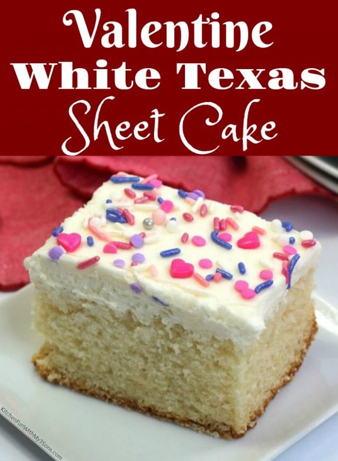 Valentine White Texas Sheet Cake
