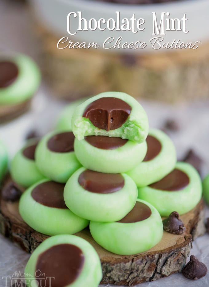 Mint Chocolate Cream Cheese Buttons