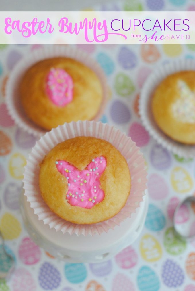 Cut-out Easter Bunny Cupcakes