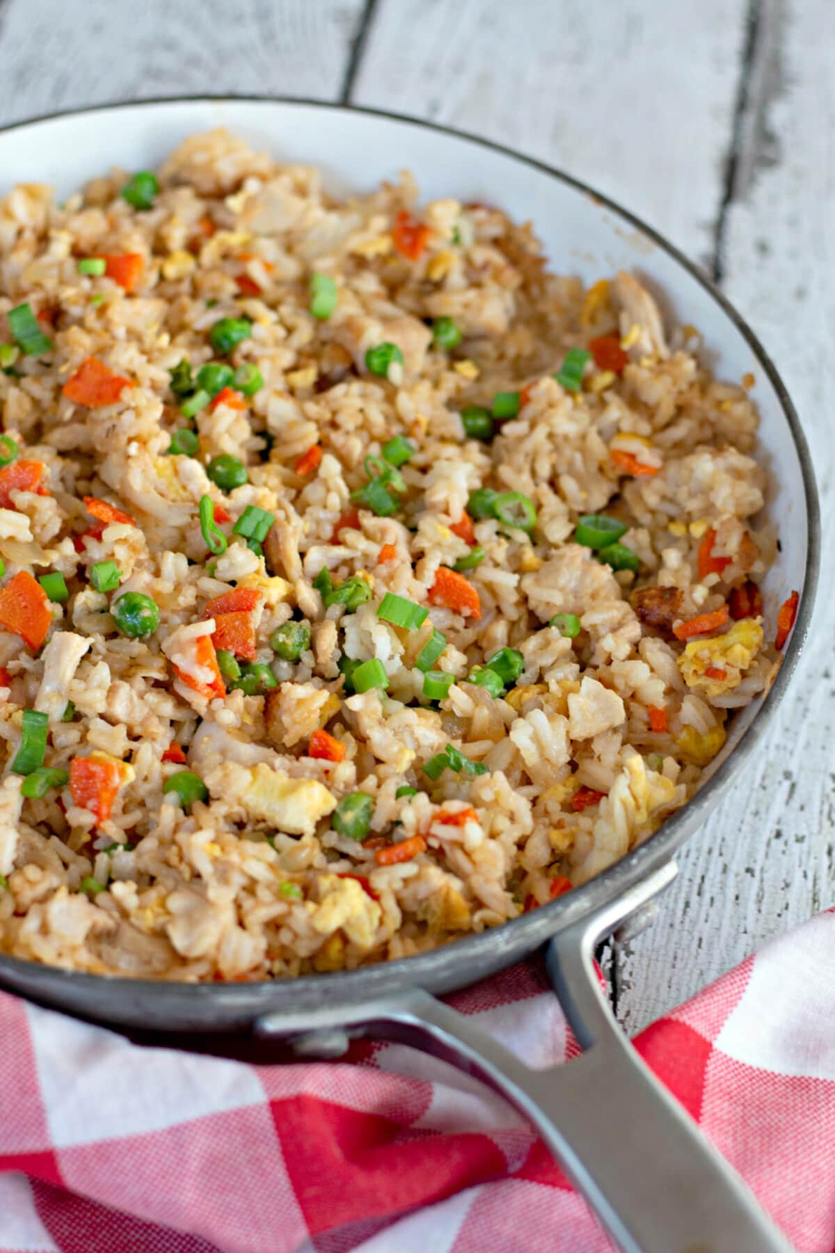 Chicken Fried Rice in a pan