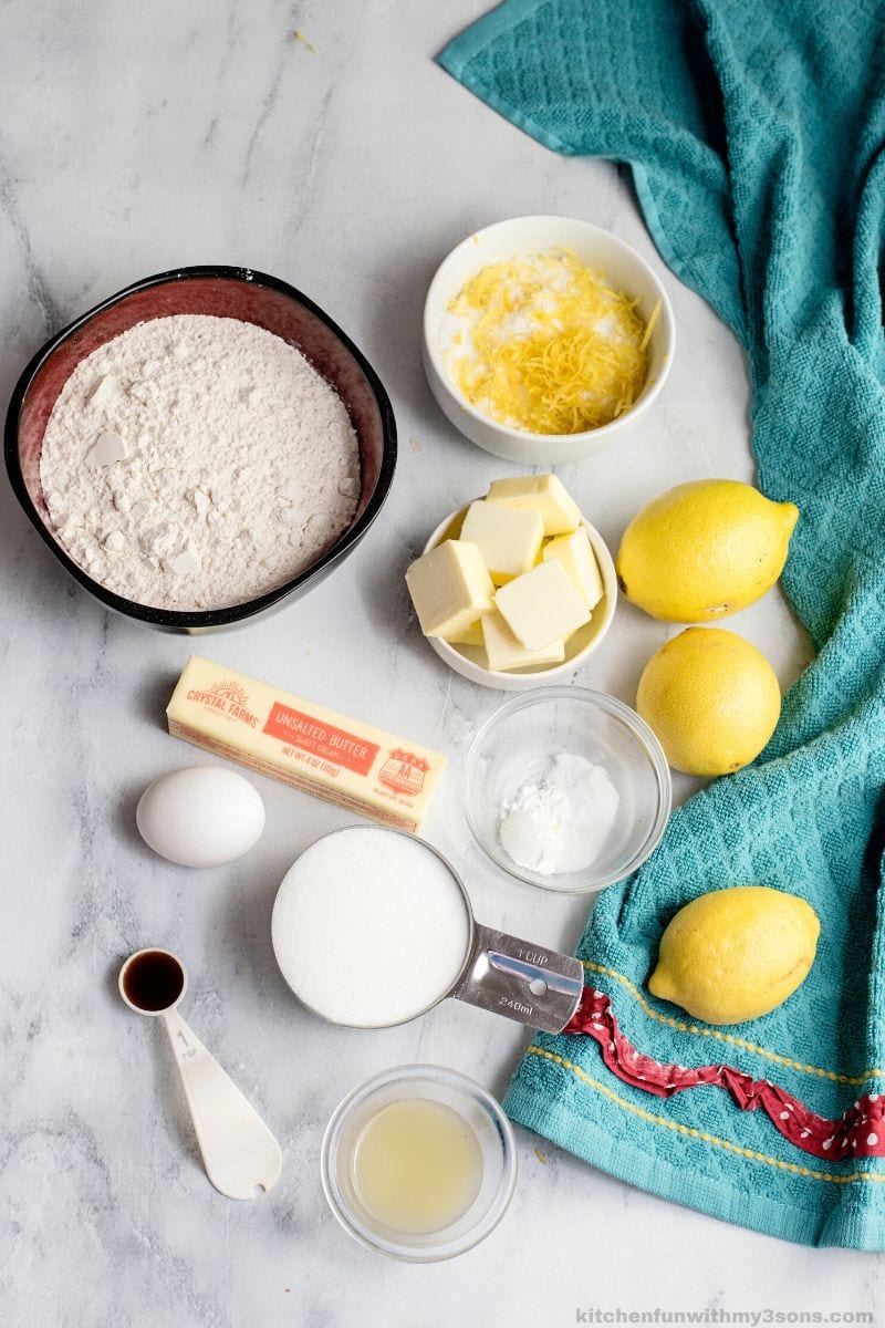 ingredients for lemon sygar cookies