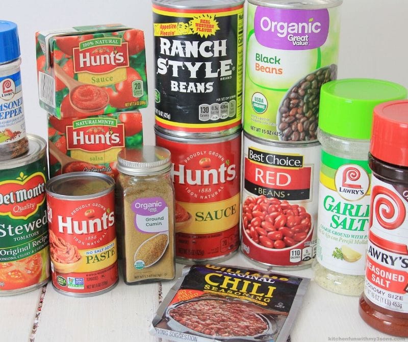 Ingredients for Instant Pot Three Bean Chili Recipe