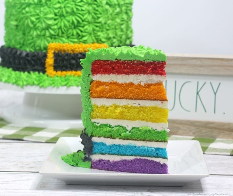 Rainbow layered Leprechaun Hat St. Patrick's Day Cake