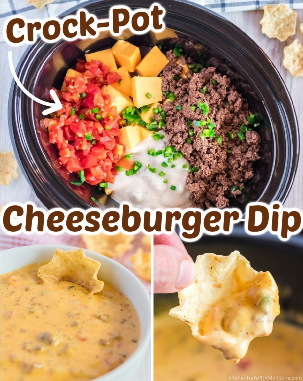 Slow Cooker Cheesy Hamburger Dip Kitchen Fun With My 3 Sons