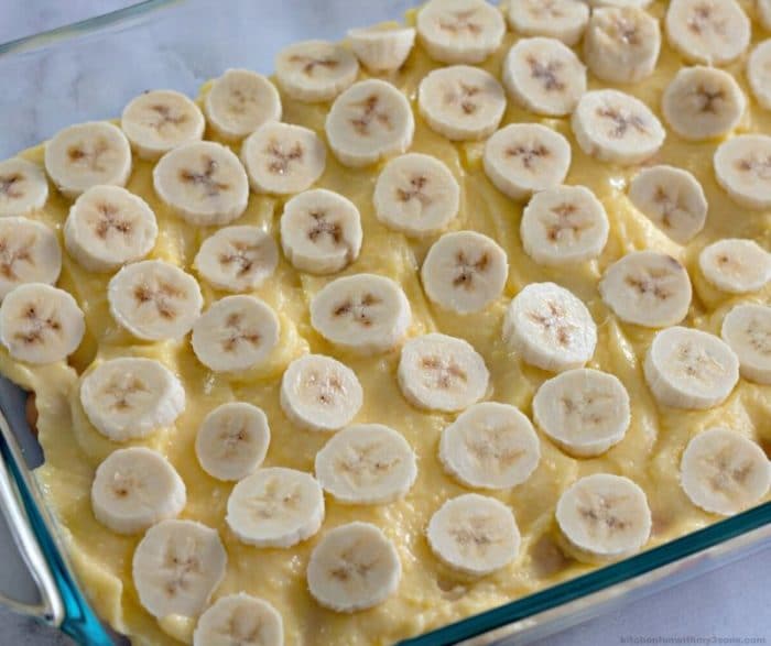 Bananas added to the dish.