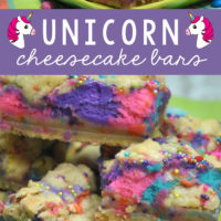 Colorful cheesecake bars with sprinkles.