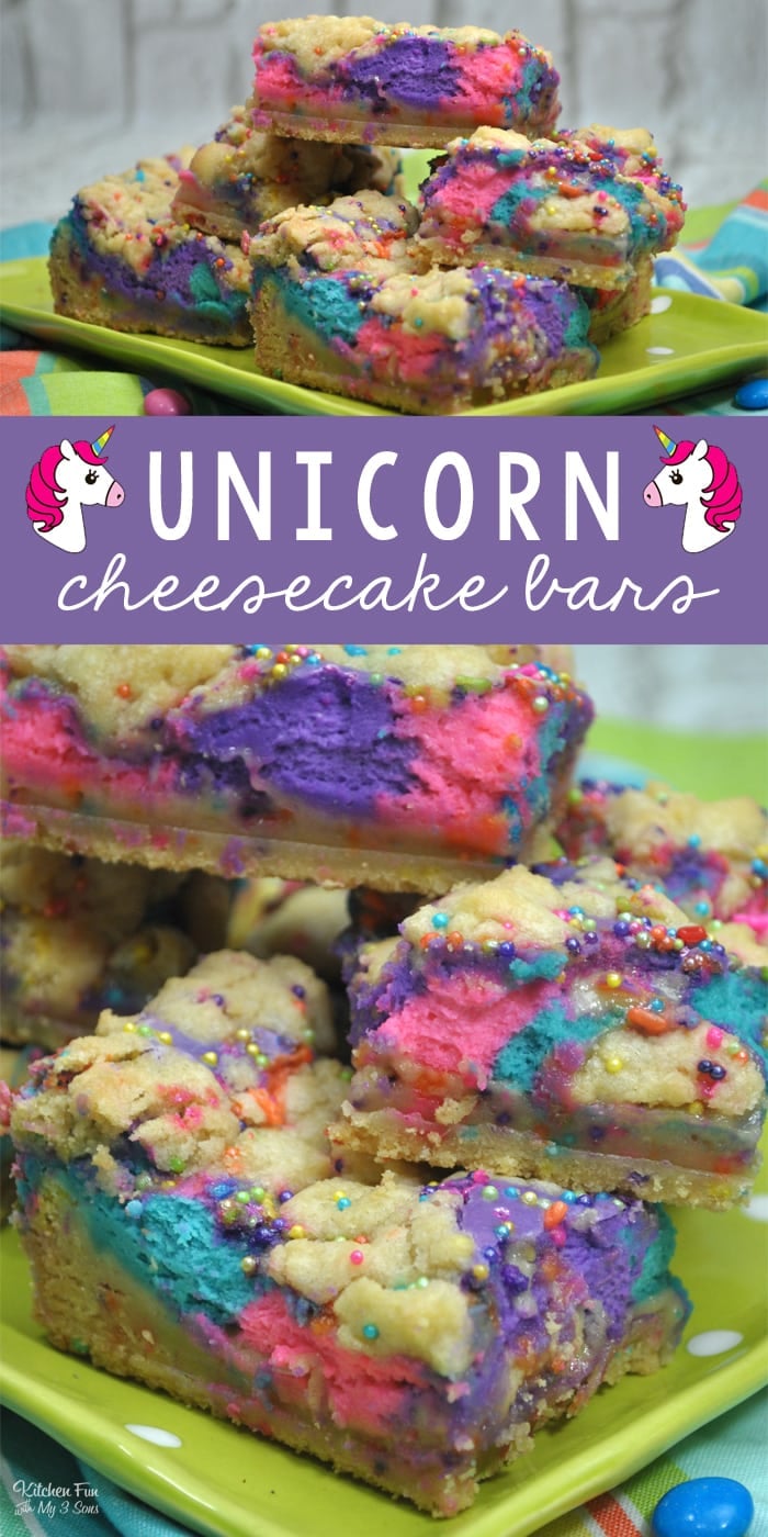 Unicorn Cheesecake Bars
