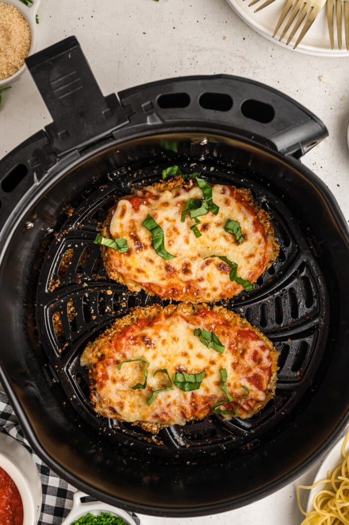Cooked Chicken Parmesan in the Air Fryer