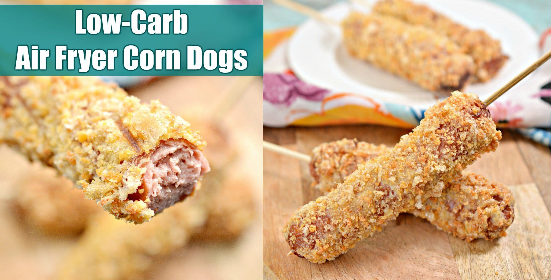 Low-Carb Keto Cheesy Corn Dogs made in the Air Fryer
