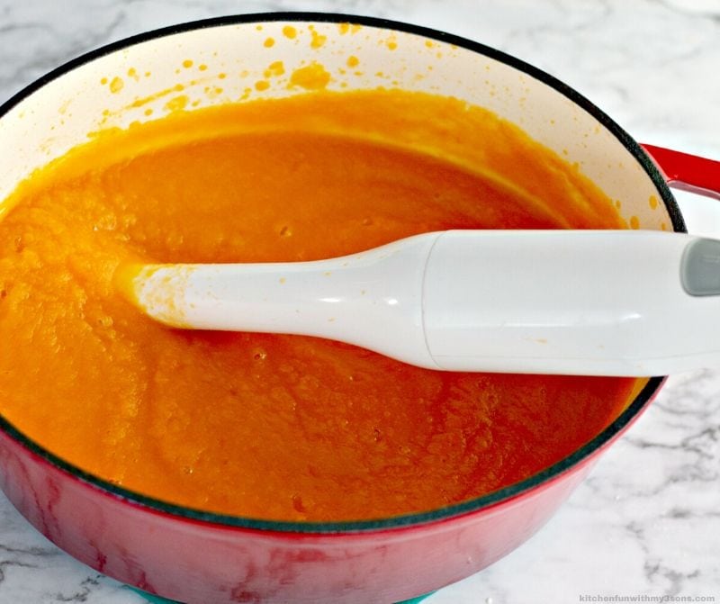 butternut squash soup with an immersion blender