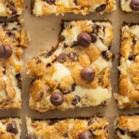 Chocolate Chip Cheesecake Bars feature