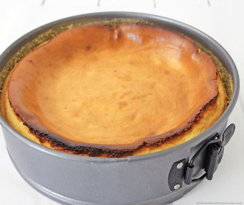 baked cheesecake in a springform pan