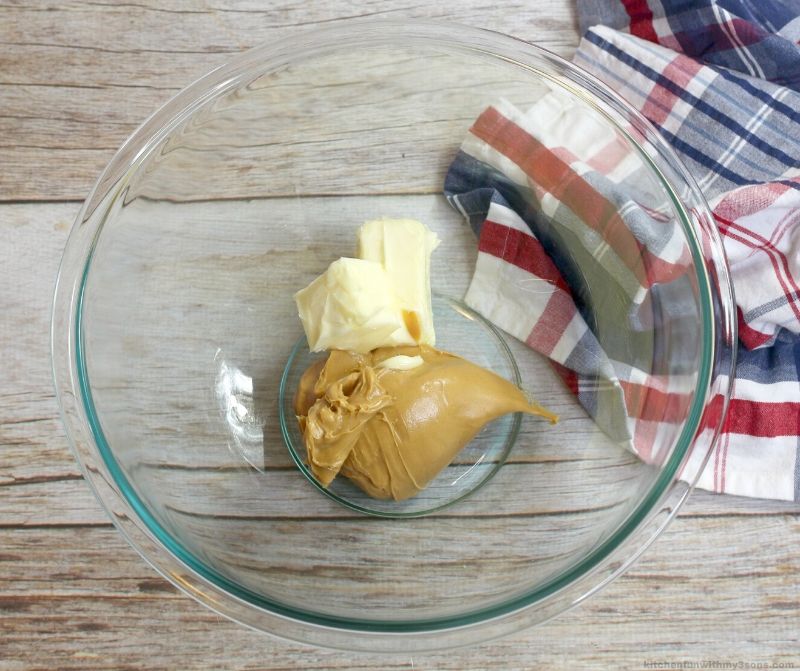 butter and peanut butter in a bowl