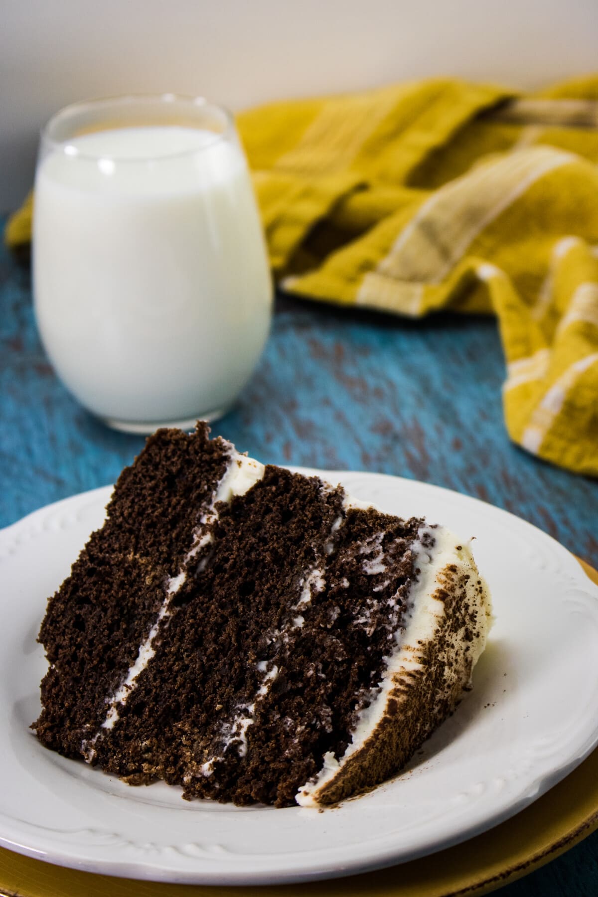 slice of Chocolate Stout Cake with Whiskey Buttercream Frosting