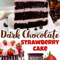 Dark Chocolate Strawberry Cake pin