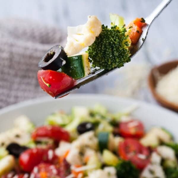 detox salad on a fork