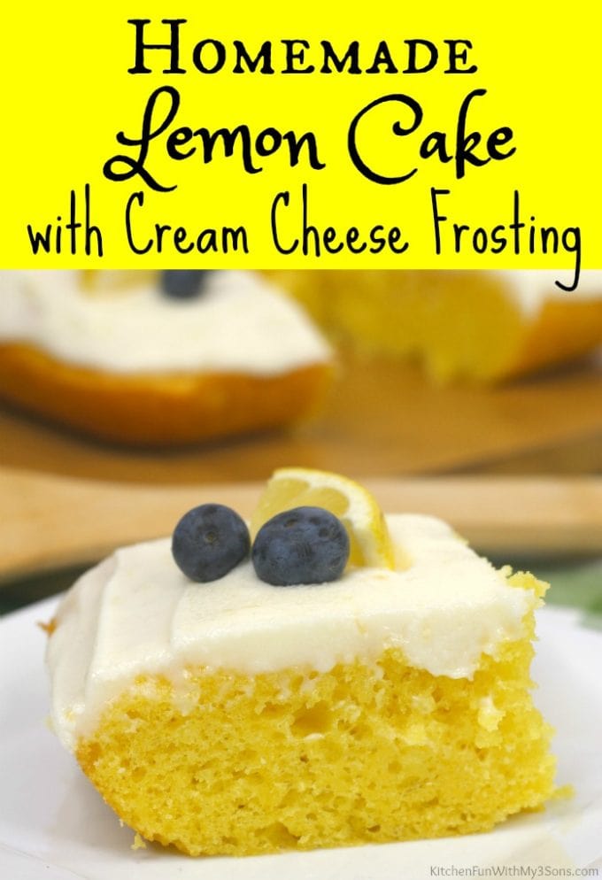 Homemade Lemon Cake with Cream Cheese Frosting