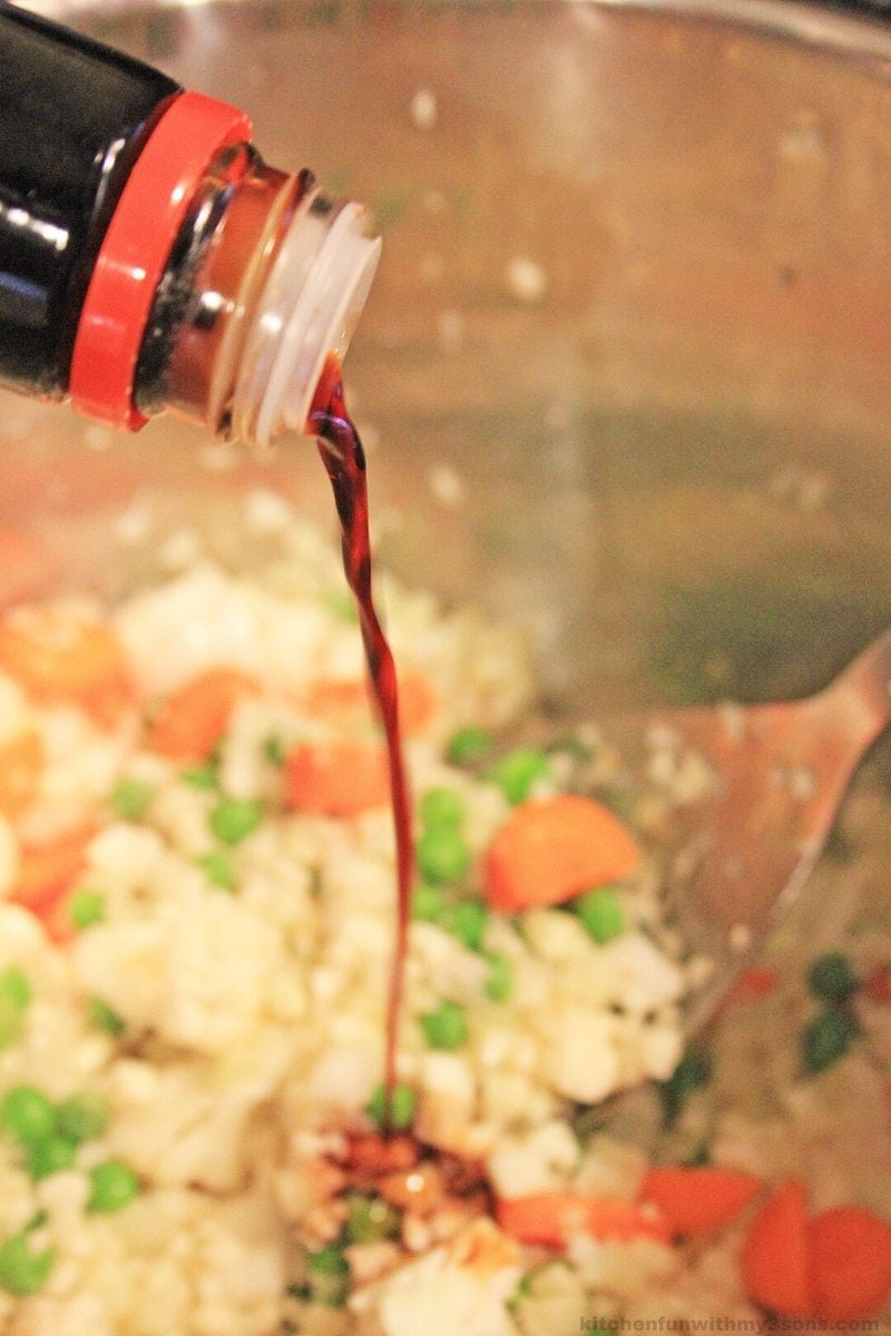pouring soy sauce
