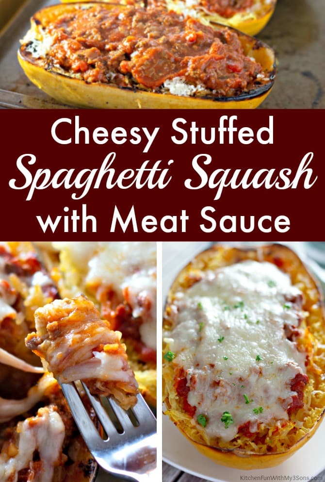 Cheesy Stuffed Spaghetti Square with Meat Sauce