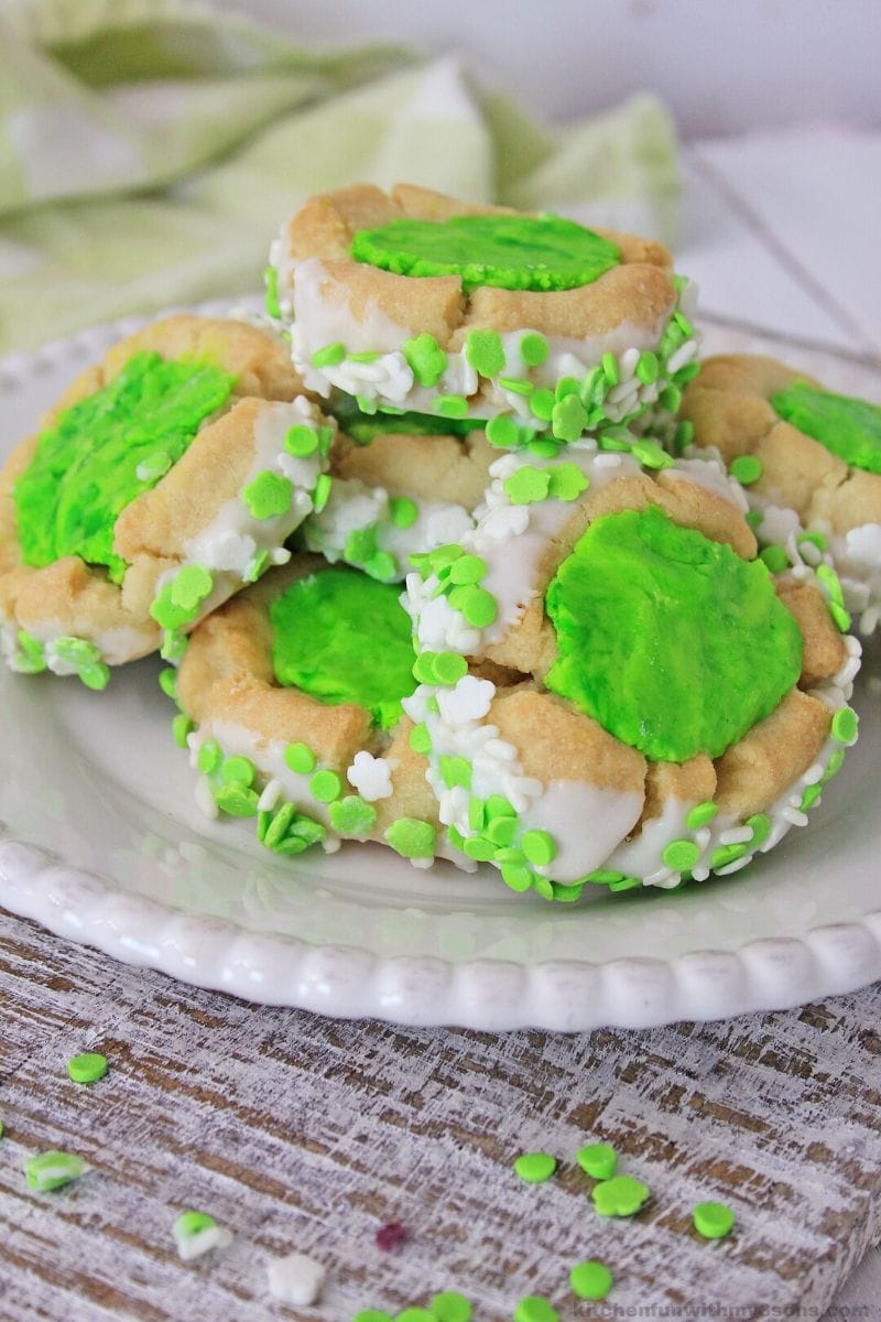 thumbprint st. patrick's day cookies
