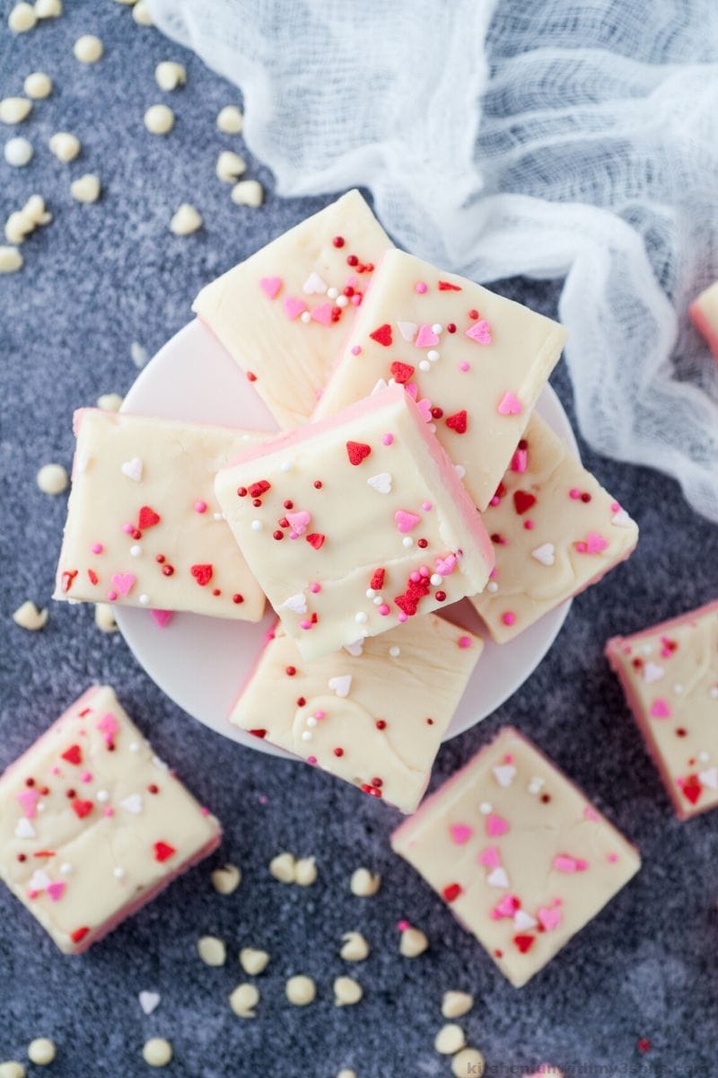 Valentine’s Day White Chocolate Fudge (10minute prep) Kitchen Fun With My 3 Sons