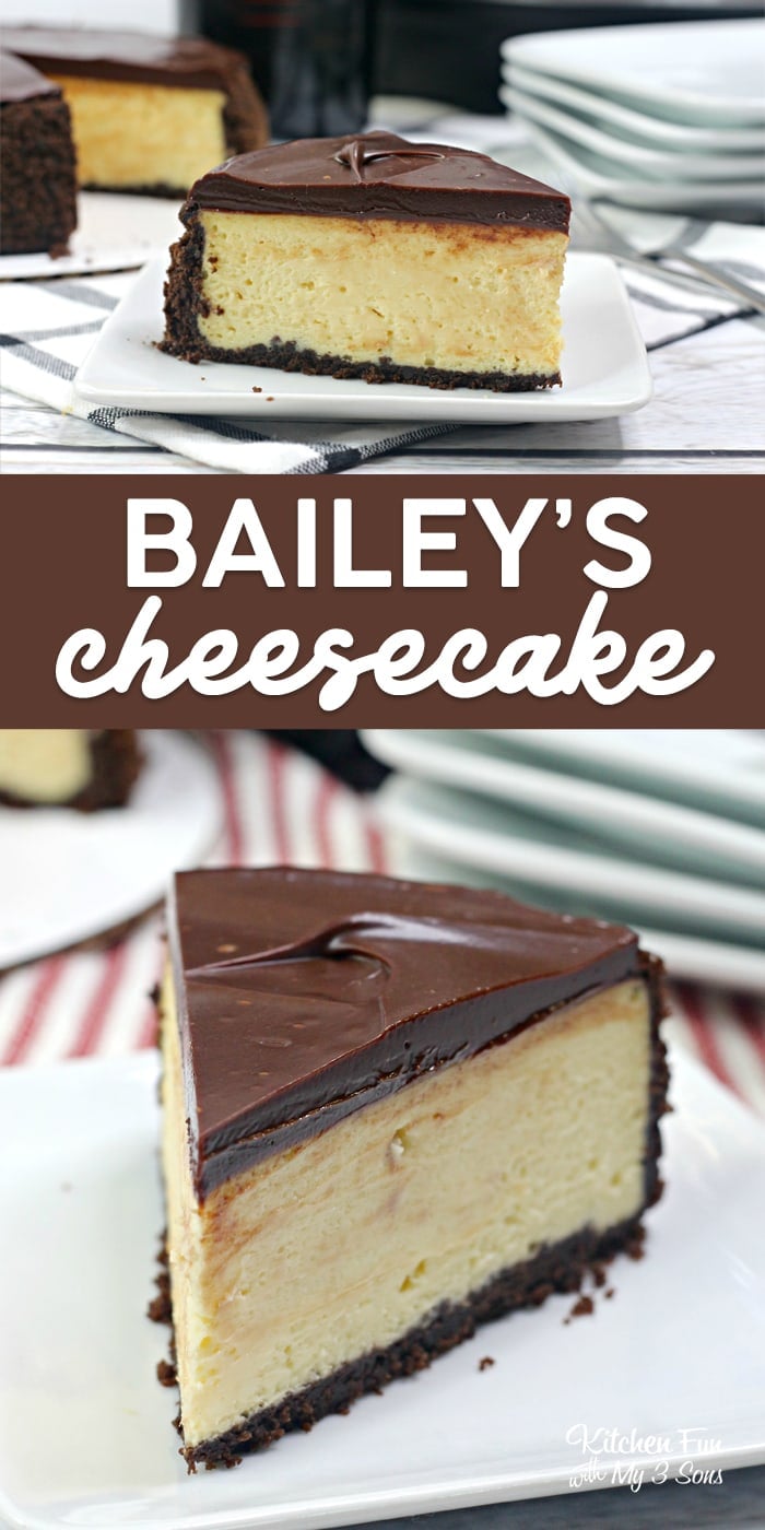 Baileys Cheesecake in the Instant Pot is a delicious recipe with cream cheese, Bailey's Irish Cream on a gragham cracker crust and chocolate ganache on top. 