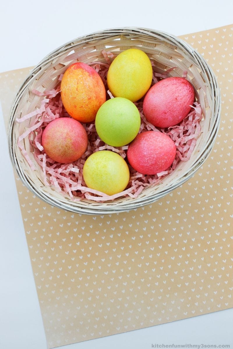 Fun Rice Dyed Easter Eggs 