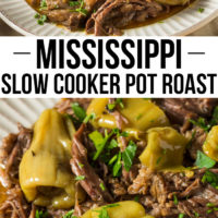 Slow Cooker Mississippi Pot Roast pinterest image.