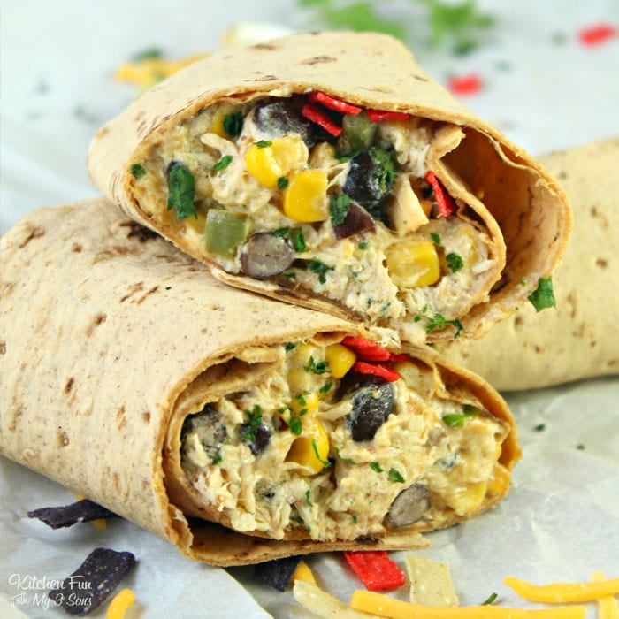Southwest Chicken and Cream Cheese Wraps