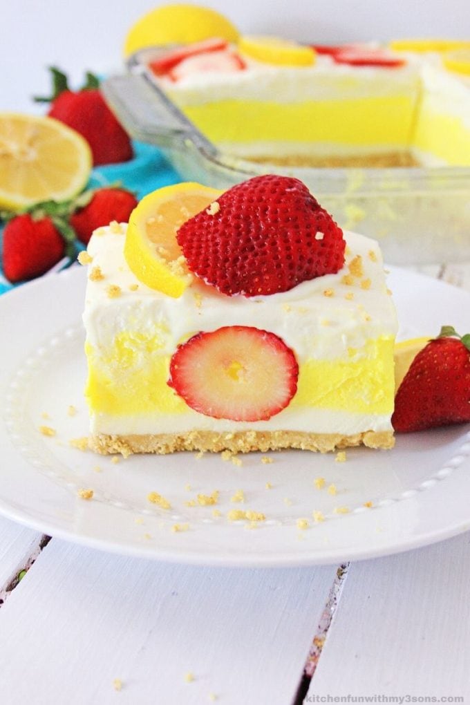 Strawberry Lemon Icebox Dessert No Bake Kitchen Fun With My 3 Sons