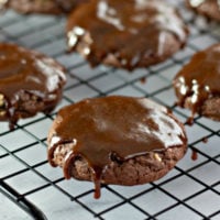 Frosted Chocolate Pecan Cookies