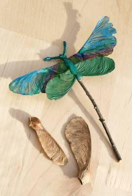 Dragon Flies made from Maple Leaves