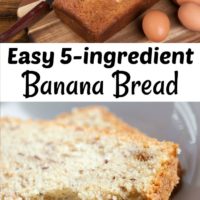 Easy 5-ingredient Banana Bread Pinterest graphic
