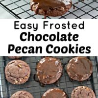 Easy Frosted Chocolate Pecan Cookies
