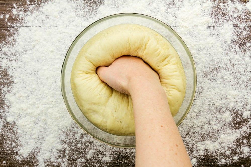 Punching Rising Bread Dough