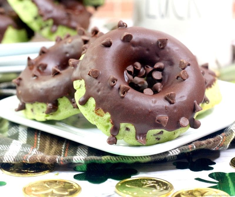 Mint Chocolate Chip Donuts 