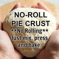 No-Roll Pie Crust dough rolled into a ball.