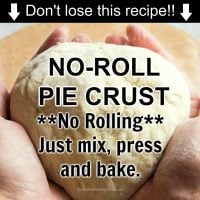 No-Roll Pie Crust Recipe Pin