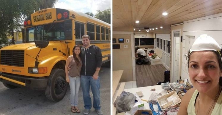 Couple Converted School Bus to Tiny Home - Kitchen Fun With My 3 Sons