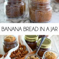 Banana Bread in a Jar made with pecans.