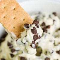 This Chocolate Chip Cookie Dough Dip is absolutely amazing. No need for eggs, flour or the oven to make this quick and creamy recipe for no-bake Dip!