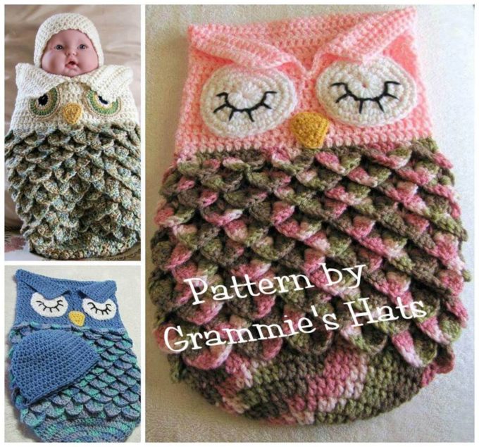 Crochet Owl Cocoon Blankets