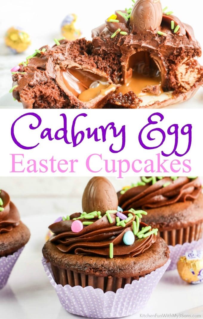 Cadbury Egg Easter Cupcakes
