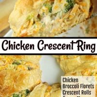 Plate of Chicken And Broccoli Crescent Roll Ring Pin