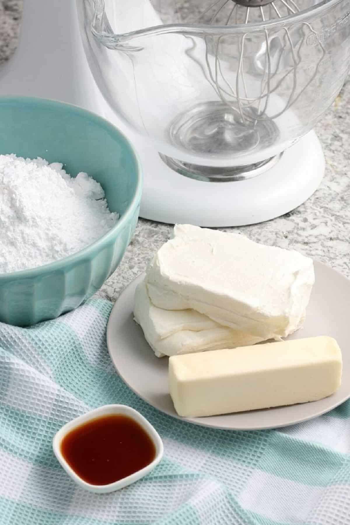 Thick and creamy with a delightfully tangy flavor, this Cream Cheese Frosting recipe requires just 4 basic ingredients and 15 minutes. ingredients for cream cheese frosting